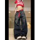 thumbnail image 4 of Pantalones vaqueros de contraste de color retro lavados de talla grande Y2K para mujer 2023 nueva tendencia pantalones anchos de pierna recta y suelta de calle que combinan con todo, 4 of 5