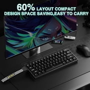 Aula MINI60 HE Gaming Keyboard 60%,Hall Effect Rapid Trigger Keyboard,8000Hz Polling,Tri-Mode(BT5.0/2.4GHz/USB-C),Hot Swappable Compact Mechanical Keyboard for Gamer(Black)