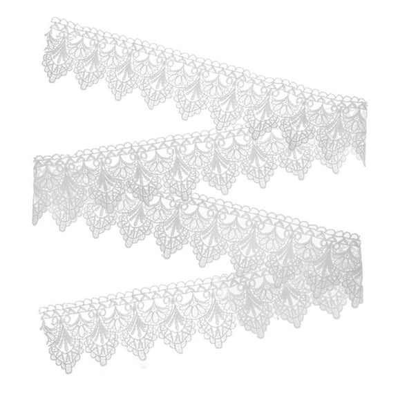 Raindrops Wide Lace Fabric Ribbon Vintage White Silk Lace Trim for Home Decor and Craft Projects 1 Set