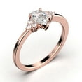 thumbnail image 3 of Dazzling Minimalist 1.25 Carat Pear Cut Affordable Ring, Diamond Moissanite Engagement Ring, Unique Wedding Ring in 925 Sterling Silver With 18k Rose Gold Plating, Gift For Her, 3 of 3