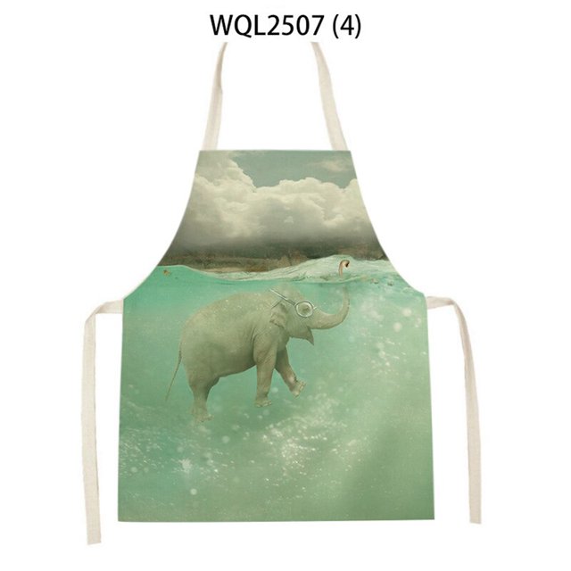Delantal Lino Elefante Hazy 68X55Cm Likrtyny Arte Deco