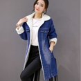 thumbnail image 4 of Flygo Veste en Denim Mi-Longue Classique Chaude Doublée Sherpa pour Femmes Manteaux en Jean Vêtements d'Extérieur (X-Grand, Bleu), 4 of 4