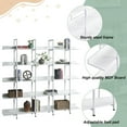 thumbnail image 4 of Metal Frame Storage Shelf for Living Room, Home Office Open Bookshelf, 5 Tier Bookcase - White, 4 of 8