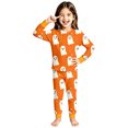 thumbnail image 4 of Miaoju Halloween Pajama Set Ghost Print Long Sleeve Two Piece Top And Pants Ultra Soft Polyester Sleepwear Loungewear Holiday Gift Pajama Party, 4 of 6