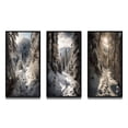 thumbnail image 2 of Designart "Path Through the Frosty Snow Forest IV" Landscapes Framed Wall Art Set Of 3 - White Snow Frame Gallery Set For Office Decor, 2 of 7