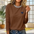 thumbnail image 5 of Zormilly Long Sleeve Shirts for Women Striped Crew Neck Casual Plus Size Blouses Heart Printed Fashion Loose Fall Outfits, S-5XL, 5 of 6