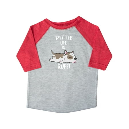 

Inktastic Pittie Life is Ruff! Spotted Pit Bull Gift Toddler Boy or Toddler Girl T-Shirt
