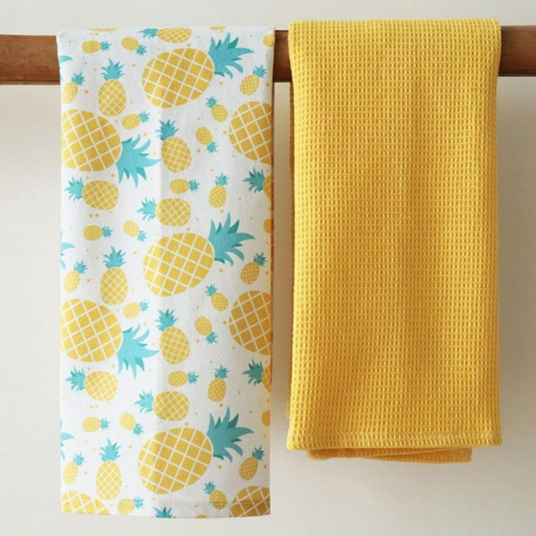 Simple Cloth Soft and Absorbent Fabric Woven Dish Towels/Tea Towels,  Printing Napkins Pack of 2 