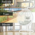 thumbnail image 6 of Hello Laura Wicker Half Moon Hanging Chair with Cushions and Head Pillow, Snow White, 6 of 8