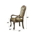 thumbnail image 3 of ACME Dresden Arm Chair (Set-2), Bone Synthetic Leather & Gold Patina, 3 of 7