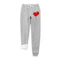 thumbnail image 2 of EGNMCR Women's Joggers Sweatpants Heart Printed Yoga Lounge Sweat Pants Winter Casual Running Drawstrings Pants with Pockets on Clearance, 2 of 8