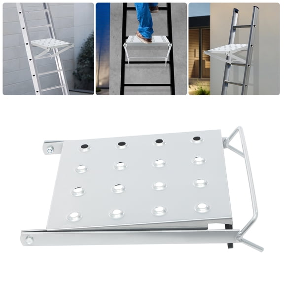 Heavy Duty Ladder Work Platform Attachment, 150kg(330lb) Capacity, Foldable Tool Tray for Multipurpose & Articulated Ladders, Iron Construction