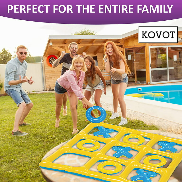 KOVOT Inflatable Tic Tac Toe Floating Game – Pool Fun Indoor and Outdoor  Game Set for The Entire Family - Backyard, Pool, Picnic, Playroom, Beach