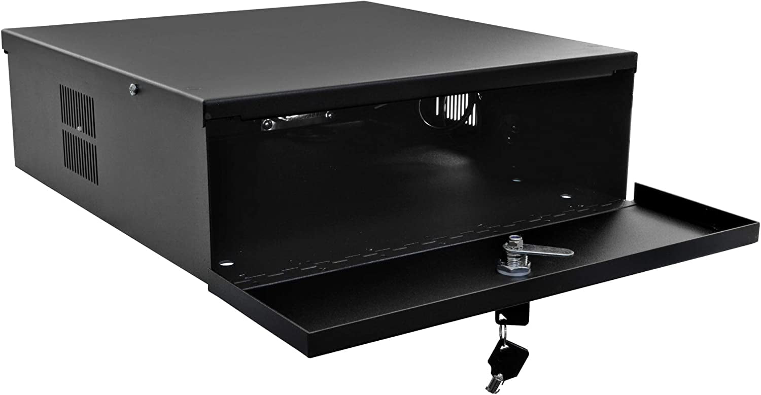 Heavy Duty 15" x 15" x 5" DVR Security Lock Box 16 Gauge with Exhaust