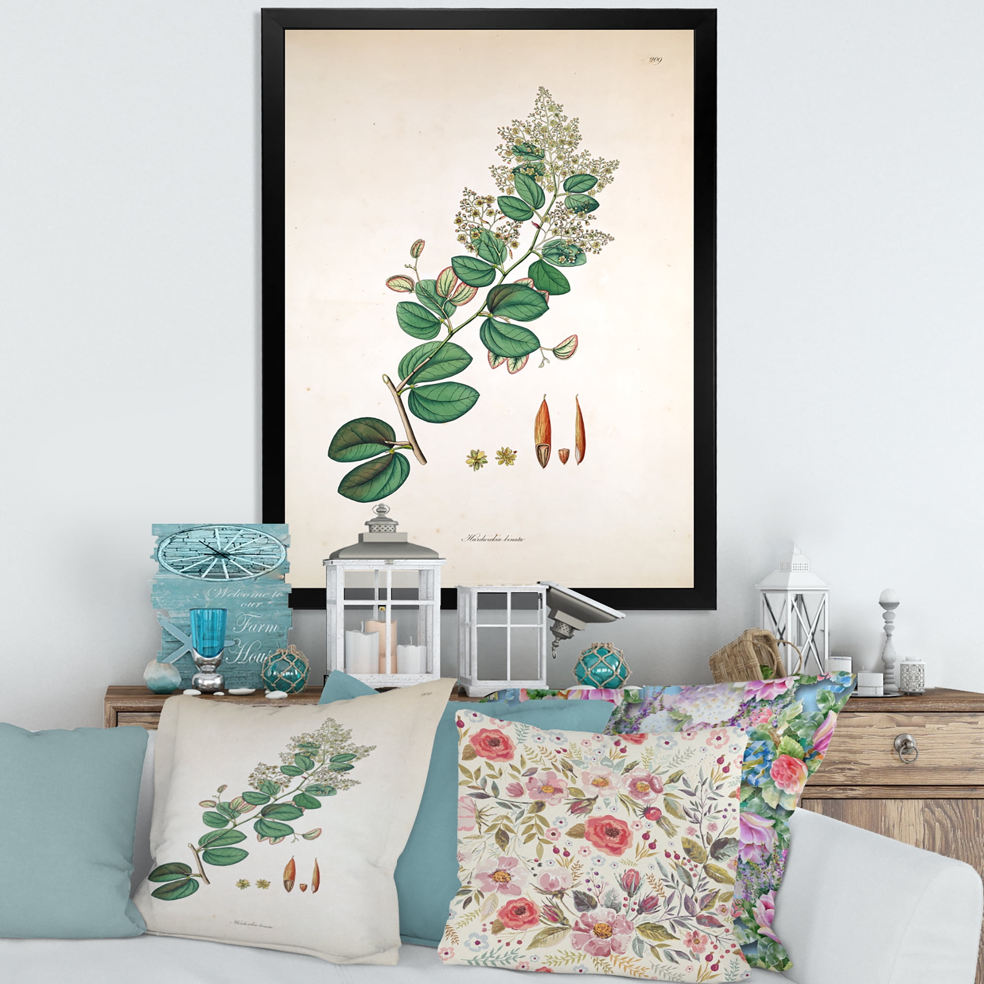 Designart 'Ancient Botanicals XIII' Farmhouse Framed Art Print