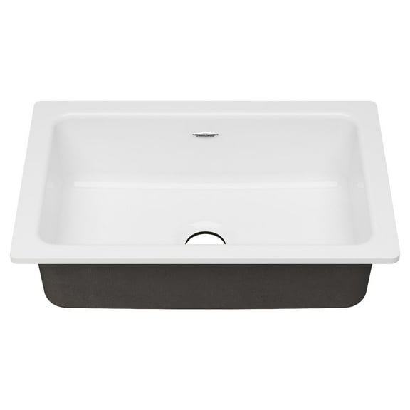 American Standard Delancey 30-in x 19-in Single Bowl Cast Iron Kitchen Sink in Brilliant White