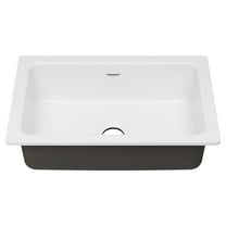 American Standard Delancey 30-in x 19-in Single Bowl Cast Iron Kitchen Sink in Brilliant White