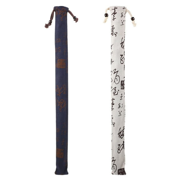 Weiweiguan 2Pcs Cotton Linen Bamboo Flute Storage Bags Creative Storage Containers Random Style