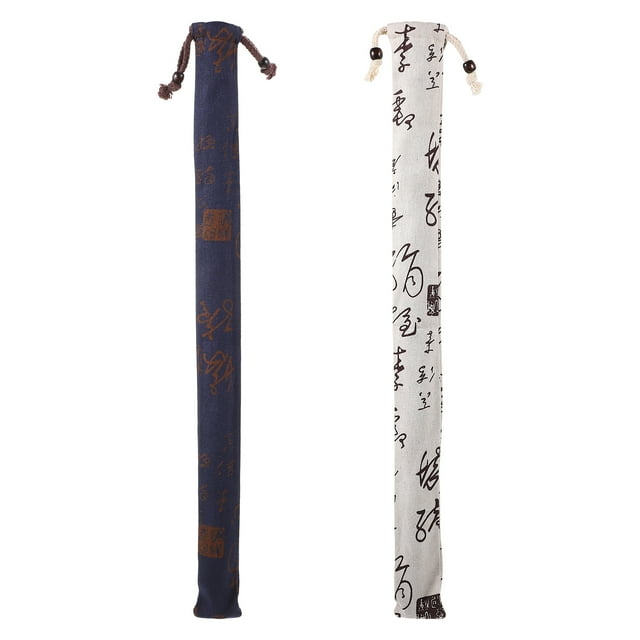 MasteelfCA 2 Pcs Sacs de Rangement en Coton et Lin en Bambou à Flûte Contenants de Rangement Créatifs Style Aléatoire