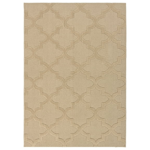 Garland Rug Quatro Polypropylene Tan Indoor Area Rug, 5' x 7'