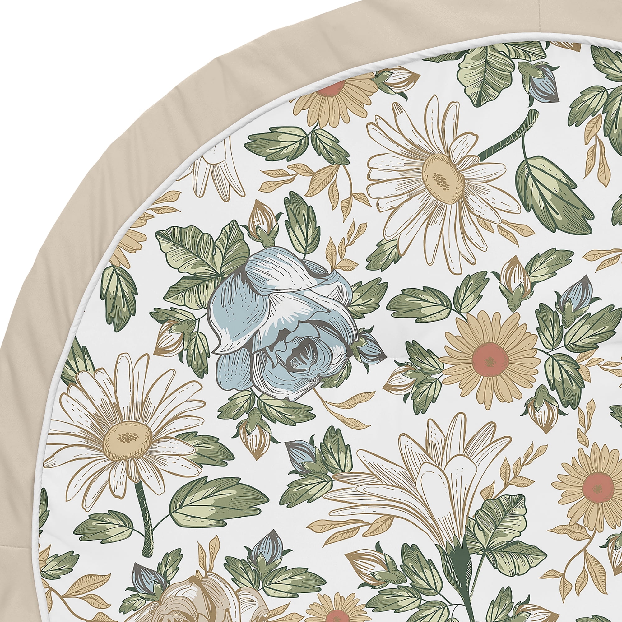 Sweet Jojo Designs Vintage Floral Blue Yellow and Beige Baby Play Mat