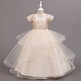 thumbnail image 4 of Girls Long Princess Dresses Gown Sleeveless Halter Strap Lace Princess Dresses with Cardigan Top 2Pcs/Set Party Ball Tulle Pageant Gowns for Evening, Wedding, Birthday,Size 4-14T, 4 of 6