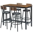 thumbnail image 4 of uhomepro 5 Pieces Dining Table Set, Bar Table and Chairs Set, Counter Height Table with 4 Bar Stools, Modern Pub Table Dining Room Table Set for Kitchen, Breakfast Nook, Rustic Brown, 4 of 13