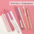 thumbnail image 5 of WRITECH Gel Pens Journaling Highlighters: Journal Set Aesthetic Assorted Pastel Color Ink 0.5mm Fine Point Retractable 0.7mm Black Pen Smooth Writing Drawing No Bleed 7ct (Pink), 5 of 8