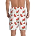 thumbnail image 4 of Lsque Hand Drawn Watermelon Mens Sleep Pajama Shorts,Short Pajama Pants, Cotton Ultra-Soft Knit-3X-Large, 4 of 9