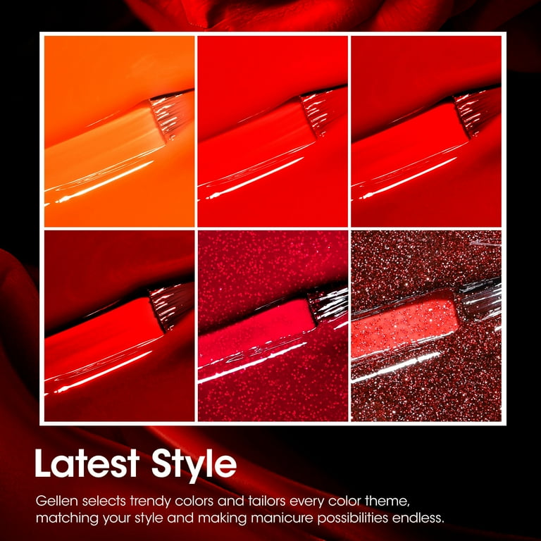 Gellen Red Gel Polish Set, 6 Colors, 48 ml photo 2