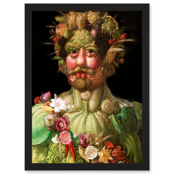 Painting Portrait Arcimboldo Rudolf II Habsburg Vertumnus Vegetables Artwork Framed Wall Art Print A4