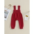 thumbnail image 2 of Bagilaanoe Baby Girl Boys Knit Overalls Jumpsuits Toddler Solid Color Sleeveless Playsuits 6M 9M 12M 18M 24M 3T Kids Ribbed One Piece Romper, 2 of 9