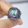 thumbnail image 3 of Retro Personalized Colored Gemstone Men's Ring, 3 of 10