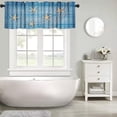 thumbnail image 5 of Starfish Seashells Window Valance, Ocean Nautical Rustic Retro Blue Wooden Board Starfish Fishing Net Blackout Valance Curtain for Living Room Kitchen Cafe, 54x18in, 5 of 5