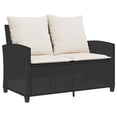 thumbnail image 3 of Bowery Hill Medium PE Rattan Garden Sofa With Removable Covers in Black & Cream, 3 of 24