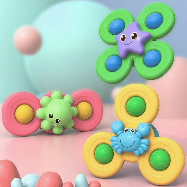 Herunwer Suction Cup Spinner Toys,Bath Toys, Sensory Toys &Travel Table Toy, Birthday Gifts