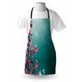 thumbnail image 3 of Floral Apron Fig Tree Florets with Sunny Sky Exotic Summer Spring Plants Scenic Nature View, Unisex Kitchen Bib Apron with Adjustable Neck for Cooking Baking Gardening, Teal Hot Pink, by Ambesonne, 3 of 3
