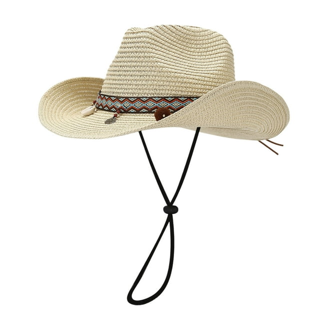 Chapeau de Soleil d'Été Tendance Mode Style Décontracté Ombre Extérieure Chapeau de Cowboy de Plage
