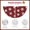 thumbnail image 3 of Daiia Snowflake red plaid Drawing Merry Christmas Tree Skirt , Xmas Large Lace-up Tree Skirt, Santa Snowflakes Rustic Home Decorations New Year Party Farmhouse Decor-48", 3 of 6
