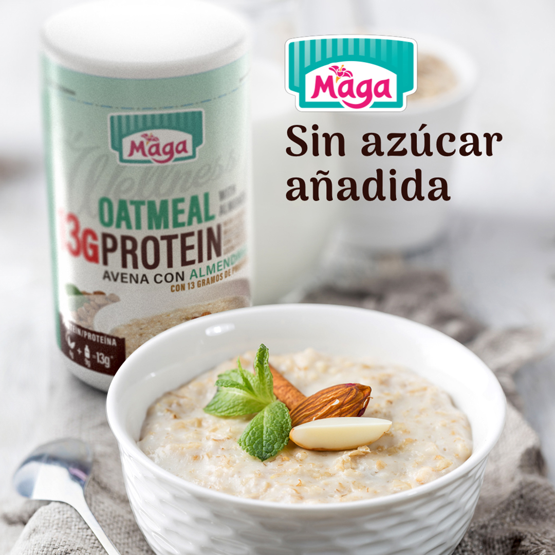 Maga Instant Quick Rolled Oatmeal with Almonds, 11.3oz Can Shelf Stable