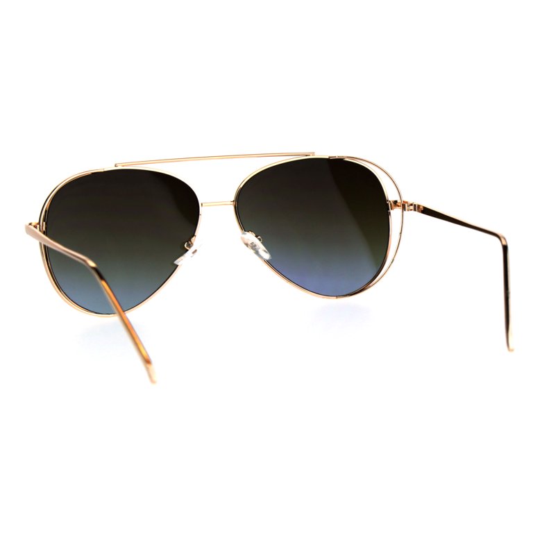 Oceanic Color Lens Retro Flat Lens Metal Rim Visor Aviator