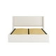 thumbnail image 5 of Aura Beige Buttercream Upholstered King Size Bed Frame With Storage, Upholstered Headboard, Modern Wingback Design Bed, Metal King Bed Frame with High Headboard, 5 of 8