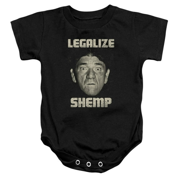 Three Stooges Legalize Shemp Infant Snapsuit Romper Black 12Mos