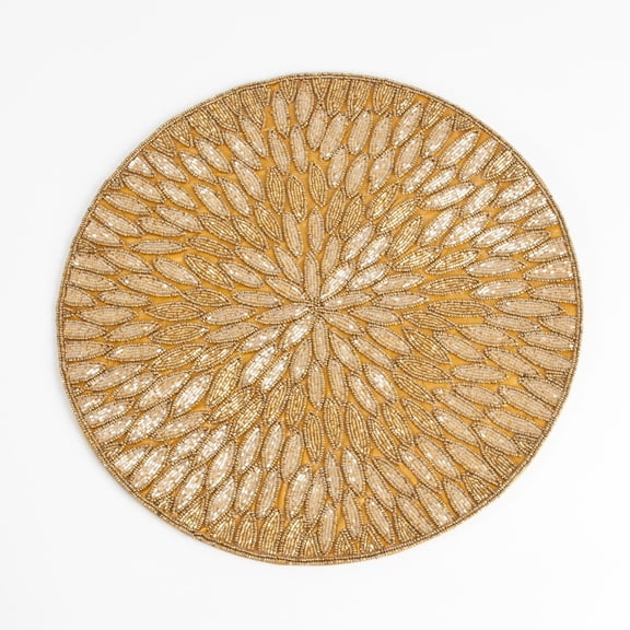 Saro Lifestyle Beaded Design Table Mats (Set of 4) Gold