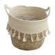 thumbnail image 1 of Cesta de flores tejida con hierba, cesta de flores para sala de estar, decoración interior, cesta de almacenamiento ovalada de doble oreja, arreglo floral, cesta de almacenamiento tejida, 1 of 6