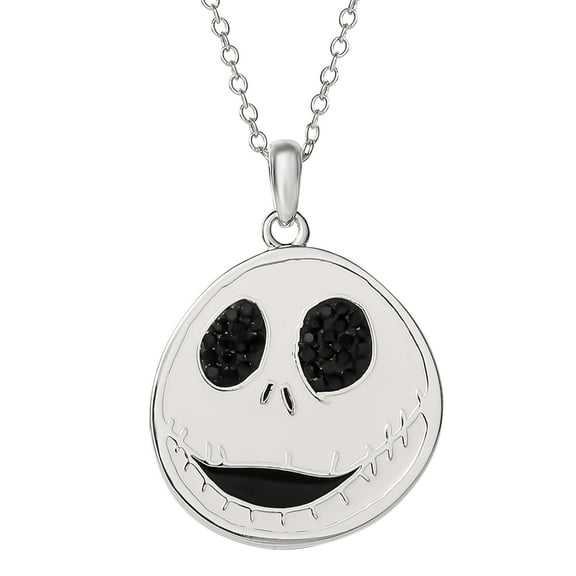Disney Nightmare Before Christmas Women's Rhodium Plated Crystal Pendant Necklace