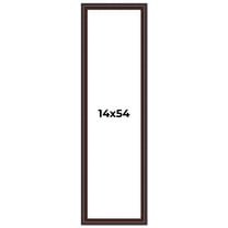 14x54 Frame Brown Round Mahogany Solid Wood Picture Frame | 1.625 Inch Moulding Width | with UV