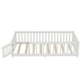 thumbnail image 6 of Jopath Twin Size Floor Bed Frame,Montessori Bed with Guardrails and Door,with Slatted Base,for Kids,Boys,Girls,White, 6 of 9