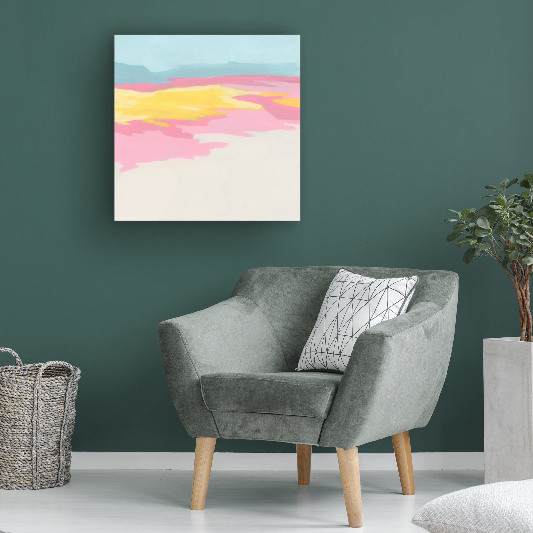 Canvas Wall Art - June Erica Vess 'Flamingo Flats II' Wall Art for Living Room, Bedroom, or Office Décor by Trademark Fine Art - 24 x 24 Inches