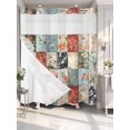 thumbnail image 4 of Spring Floral No Hook Shower Curtain Waterproof,Bathroom Curtains with Snap in Liners and See Through Top Window,Elegant Summer Botanical Farmhouse Plaid Hotel Style Bathtub Curtains Shower 66"Wx72"L, 4 of 8